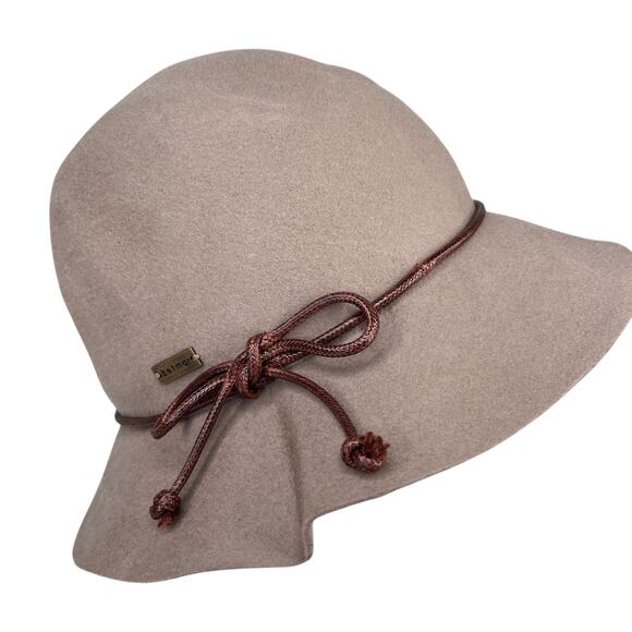 Betmar NY Evelyn Litefelt Cloche Hat S/M Taupe Brown Water Repellant New